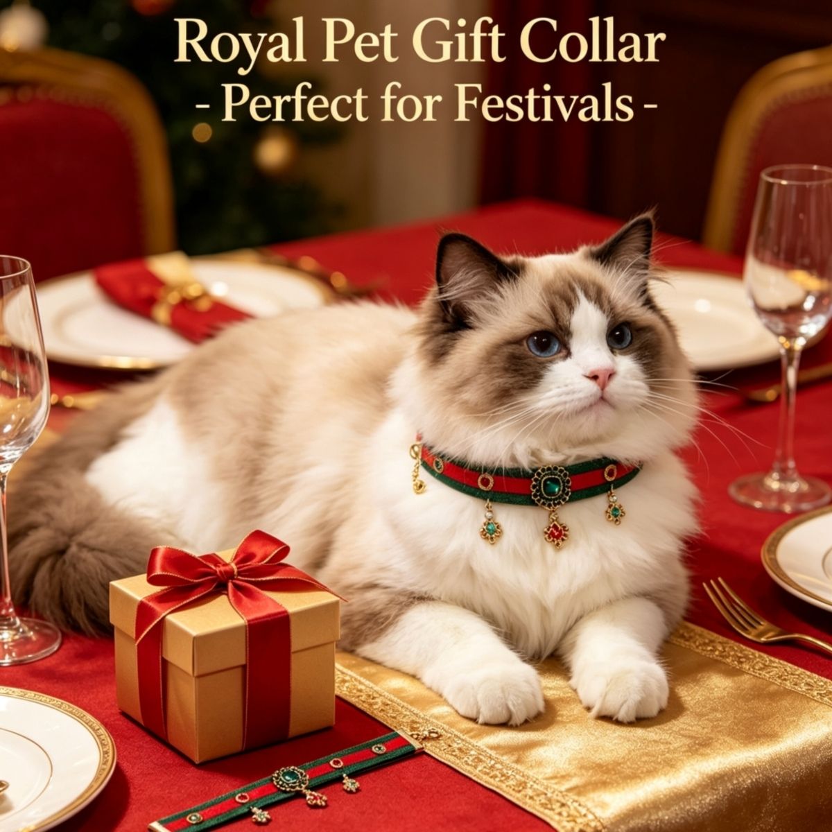 Oriental Royal Court Cat Collar | Chinese Style Pet Necklace