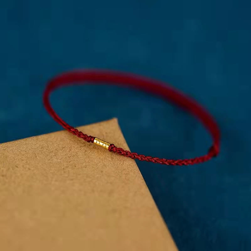 Buddha Stones "Blessings for Clear Connections" 925 Sterling Silver Lucky Golden Bead String Bracelet Anklet Includes Gift Message Card