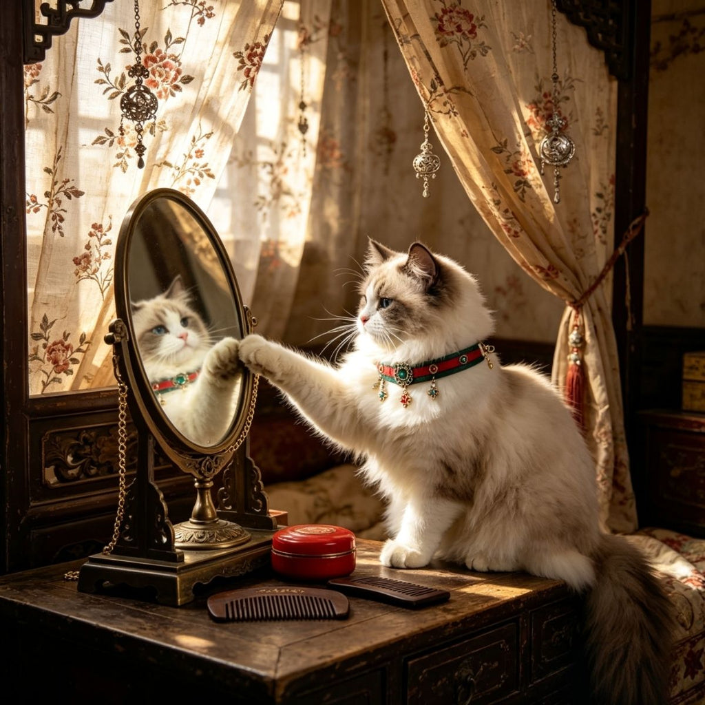 Oriental Royal Court Cat Collar | Chinese Style Pet Necklace