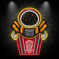 Astronaut Holding Up Giant French Fries LED Neon signs | Creative Fun Decorative Lights | Ideal for Home & Party Lighting
