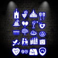 Festive Party LED Neon signs Lights | Camera, Castle, Balloon, Wine Glass, Cake Decoration Lights | For Wedding, Birthday & Celebration