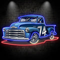 Blue 74 Pickup Truck LED Neon signs| Cool Car Decorative Lights | Creative Home & Shop Lighting