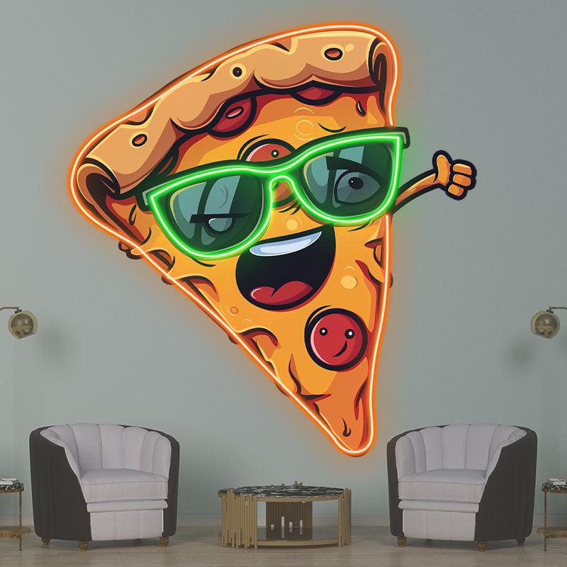 Funny Pizza LED Neon signs Light - Sunglasses Smile Pizza Decoration Light | Creative Home, Party, Gifts