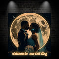 Romantic Wedding Neon signs| Bride and Groom Kissing Scene | Giant Moon Background Decoration | LED Lighting Blessing