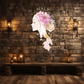 Fashion European and American Beauty Sketch Neon signs Lights - Side Face Head Portrait with Big Bouquet of Flowers on Head Decorative LED Lights, Personalized Home and Creative Space Lighting