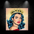 European and American Beauty Blue Hair Golden Hair Crown Neon signs - Square Photo Frame LED Decorative Light, Fashion Home and Creative Space Lighting