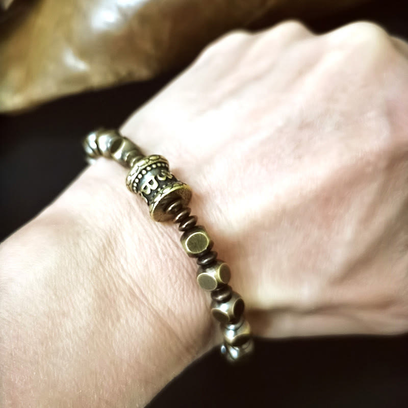 Buddha Stones "Wishing You Balance and Strength" Brass Amulet Bracelet Includes Gift Message Card