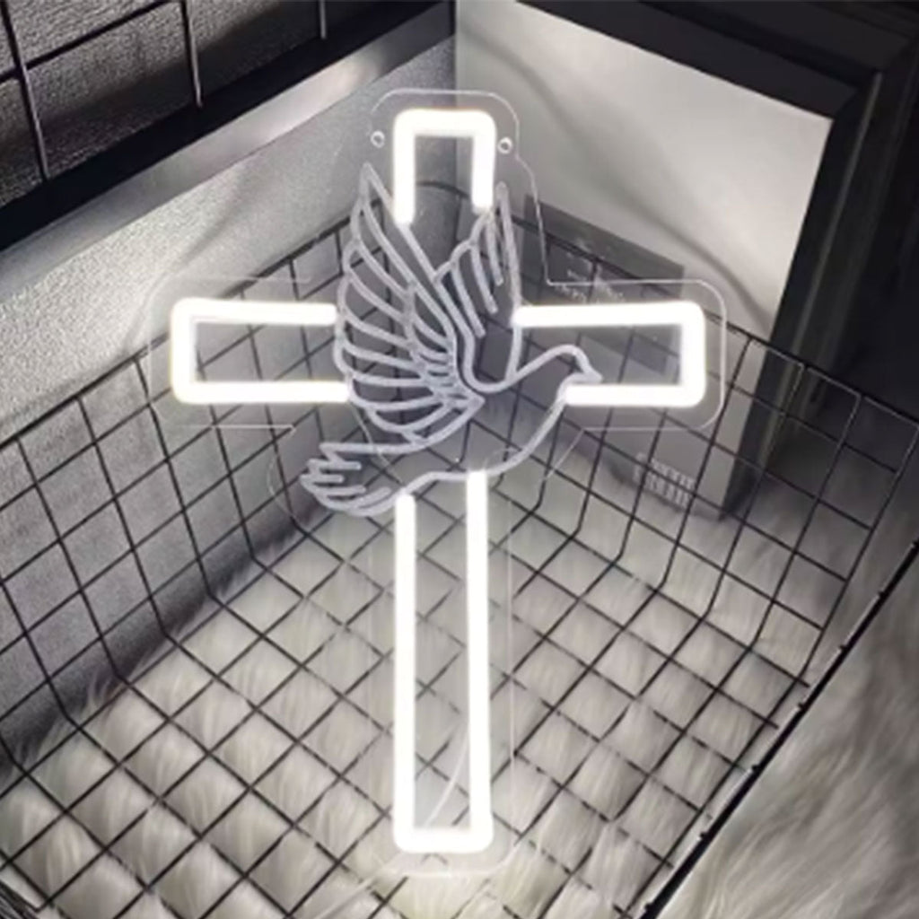 Cross Neon Sign Jesus LED Light, Brighter Wall Decor for Bedroom, Living Room, Wedding Gift