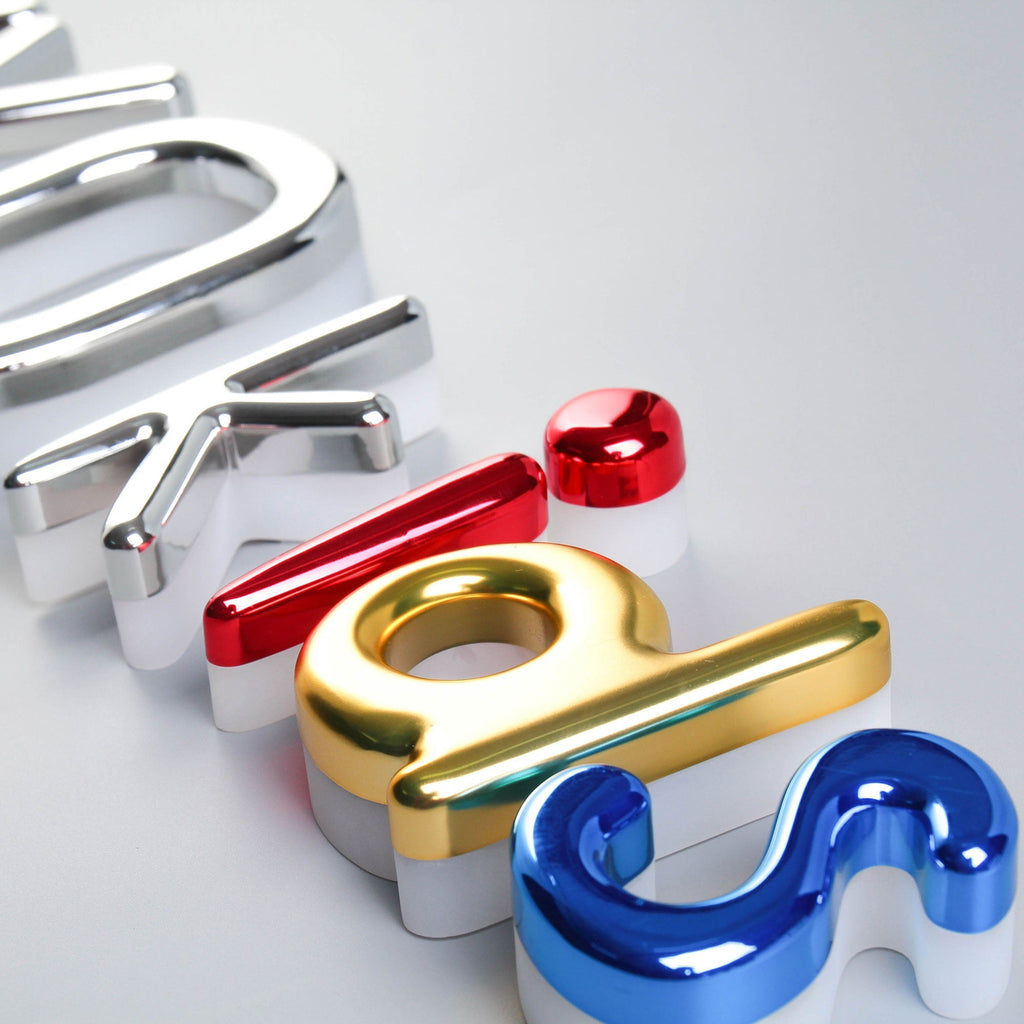 Illuminated alphabet outdoor shop front signs backlit letters vacuum coated led acrylic sign