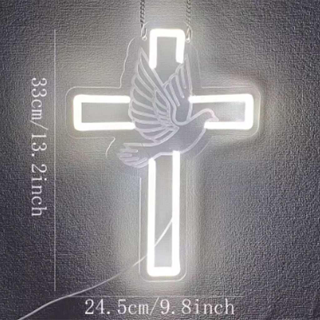 Cross Neon Sign Jesus LED Light, Brighter Wall Decor for Bedroom, Living Room, Wedding Gift