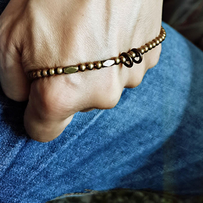 Buddha Stones "Wishing You Balance and Strength" Brass Bracelet Includes Gift Message Card