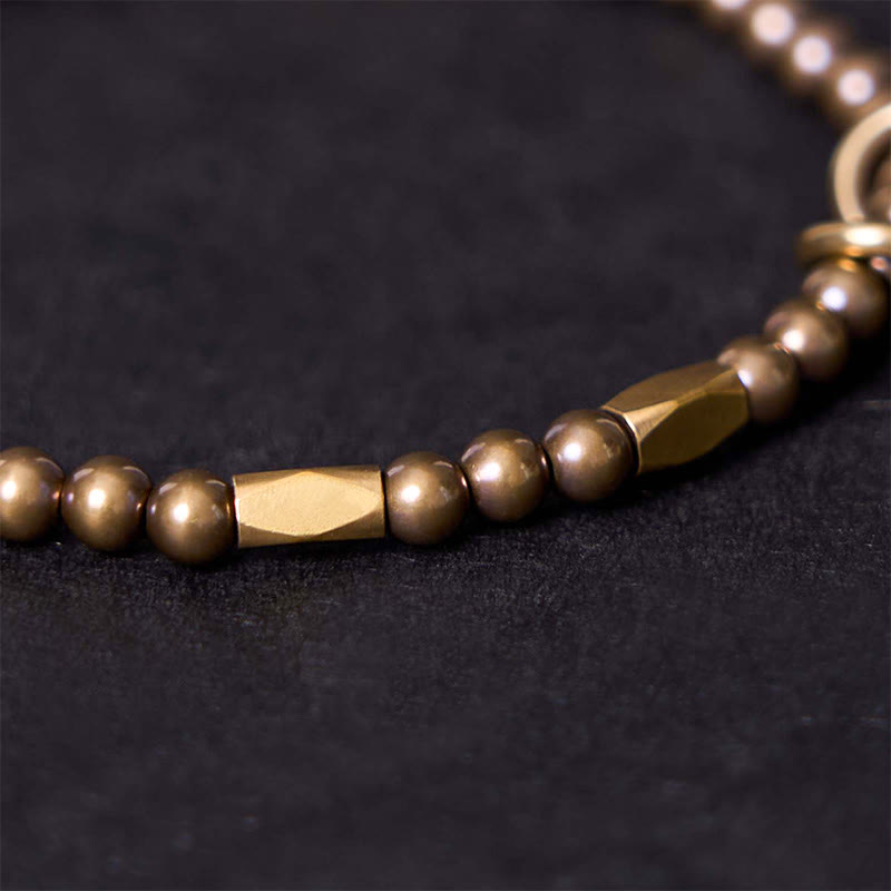 Buddha Stones "Wishing You Balance and Strength" Brass Bracelet Includes Gift Message Card