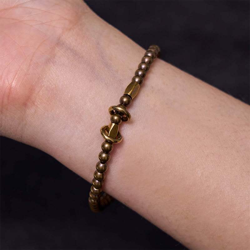 Buddha Stones "Wishing You Balance and Strength" Brass Bracelet Includes Gift Message Card