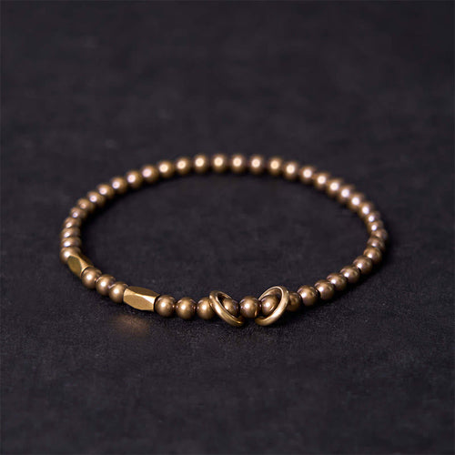 Buddha Stones "Wishing You Balance and Strength" Brass Bracelet Includes Gift Message Card