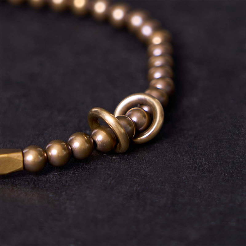 Buddha Stones "Wishing You Balance and Strength" Brass Bracelet Includes Gift Message Card
