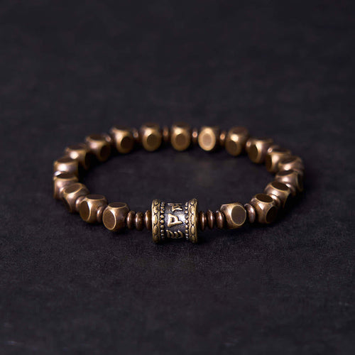 Buddha Stones "Wishing You Balance and Strength" Brass Amulet Bracelet Includes Gift Message Card