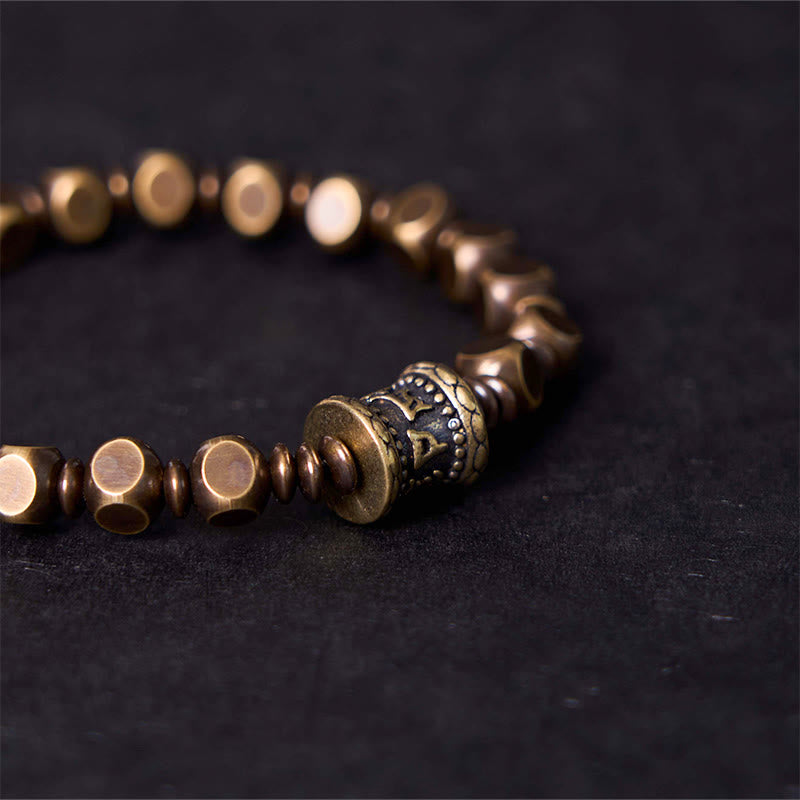Buddha Stones "Wishing You Balance and Strength" Brass Amulet Bracelet Includes Gift Message Card