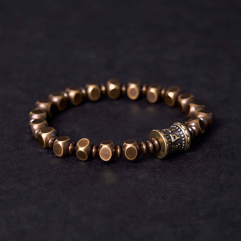 Buddha Stones "Wishing You Balance and Strength" Brass Amulet Bracelet Includes Gift Message Card