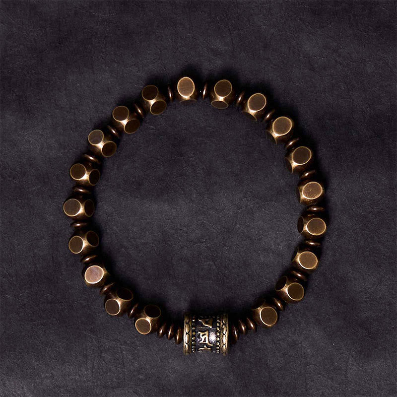 Buddha Stones "Wishing You Balance and Strength" Brass Amulet Bracelet Includes Gift Message Card