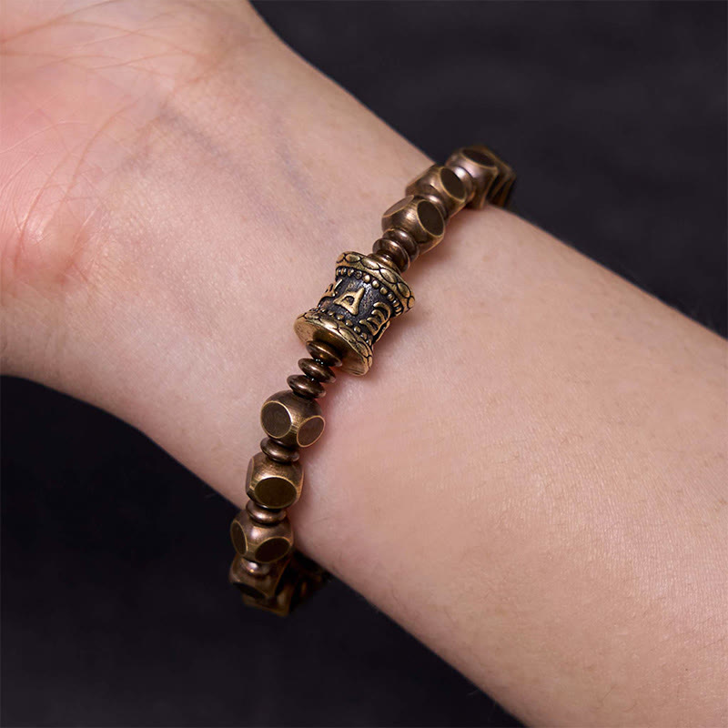 Buddha Stones "Wishing You Balance and Strength" Brass Amulet Bracelet Includes Gift Message Card
