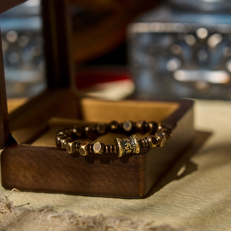 Buddha Stones "Wishing You Balance and Strength" Brass Amulet Bracelet Includes Gift Message Card