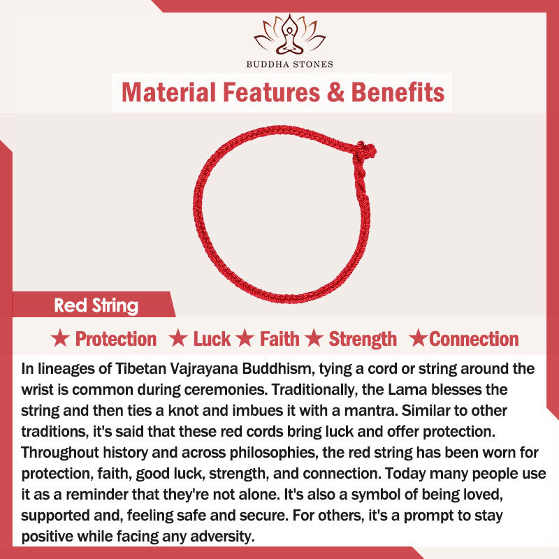 Buddha Stones "Blessings for Clear Connections" 925 Sterling Silver Plated Gold Beads Red String Bracelet Includes Gift Message Card