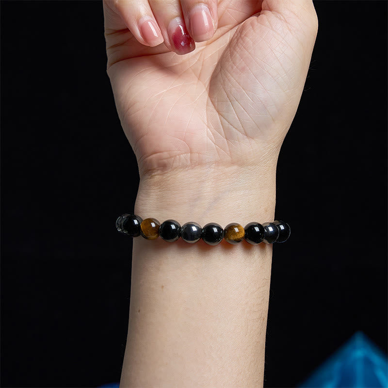 Buddha Stones "Sending You Power and Protection" Tiger's Eye Bracelet Includes Gift Message Card