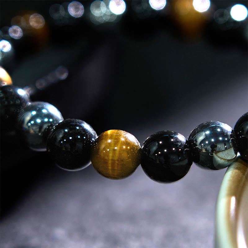 Buddha Stones "Sending You Power and Protection" Tiger's Eye Bracelet Includes Gift Message Card