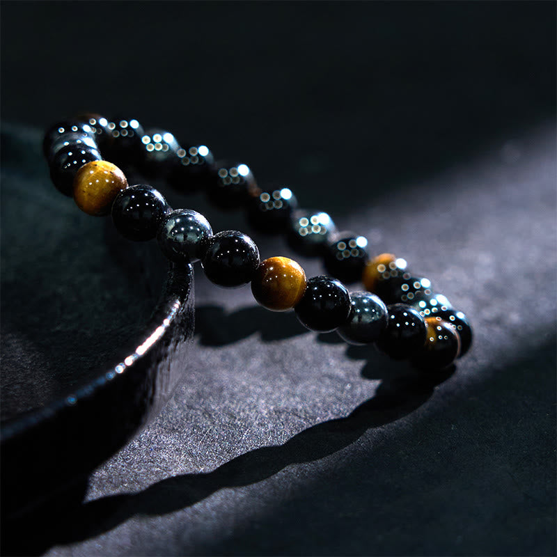 Buddha Stones "Sending You Power and Protection" Tiger's Eye Bracelet Includes Gift Message Card
