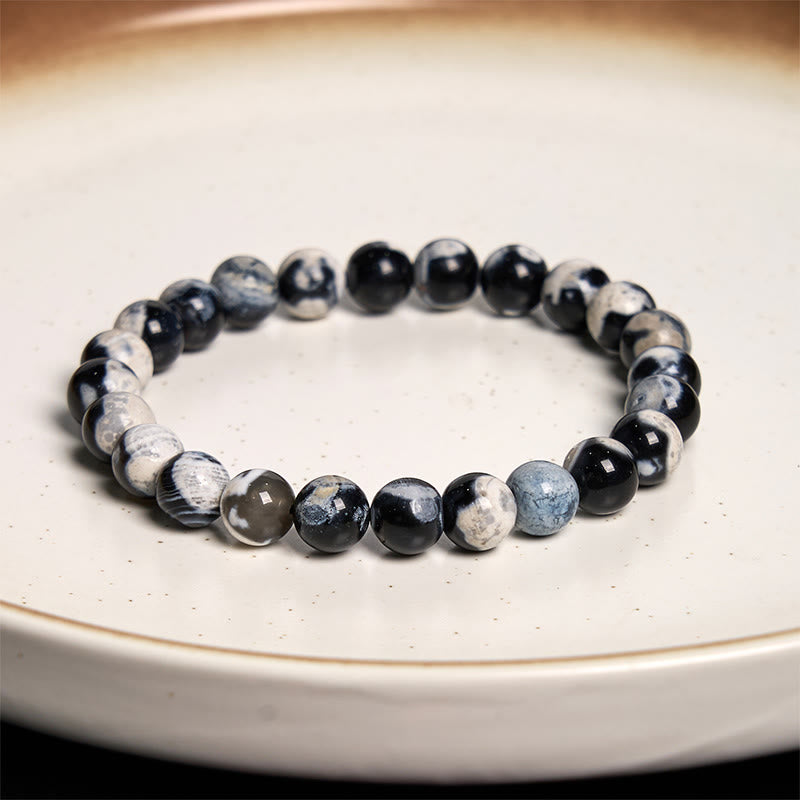 Buddha Stones "May the Stars Guide Your Dreams" Orca Agate Bracelet Includes Gift Message Card
