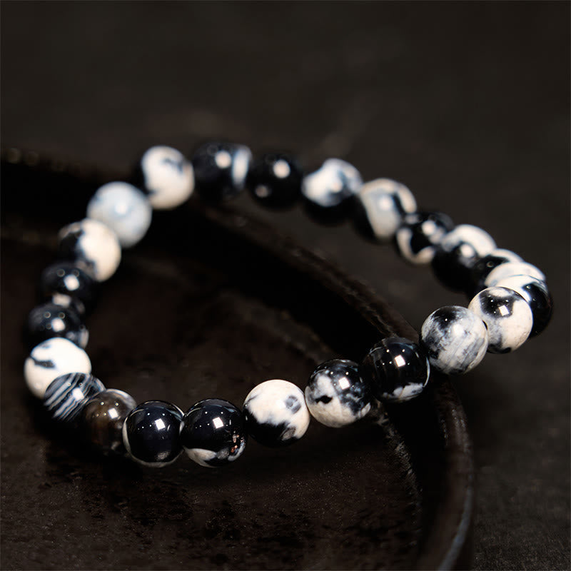 Buddha Stones "May the Stars Guide Your Dreams" Orca Agate Bracelet Includes Gift Message Card