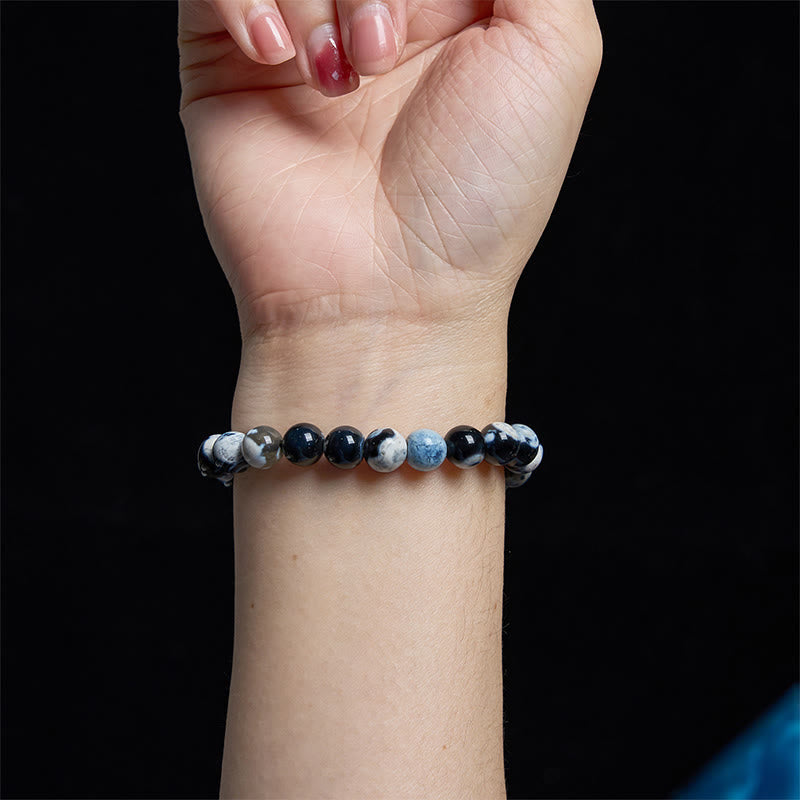 Buddha Stones "May the Stars Guide Your Dreams" Orca Agate Bracelet Includes Gift Message Card