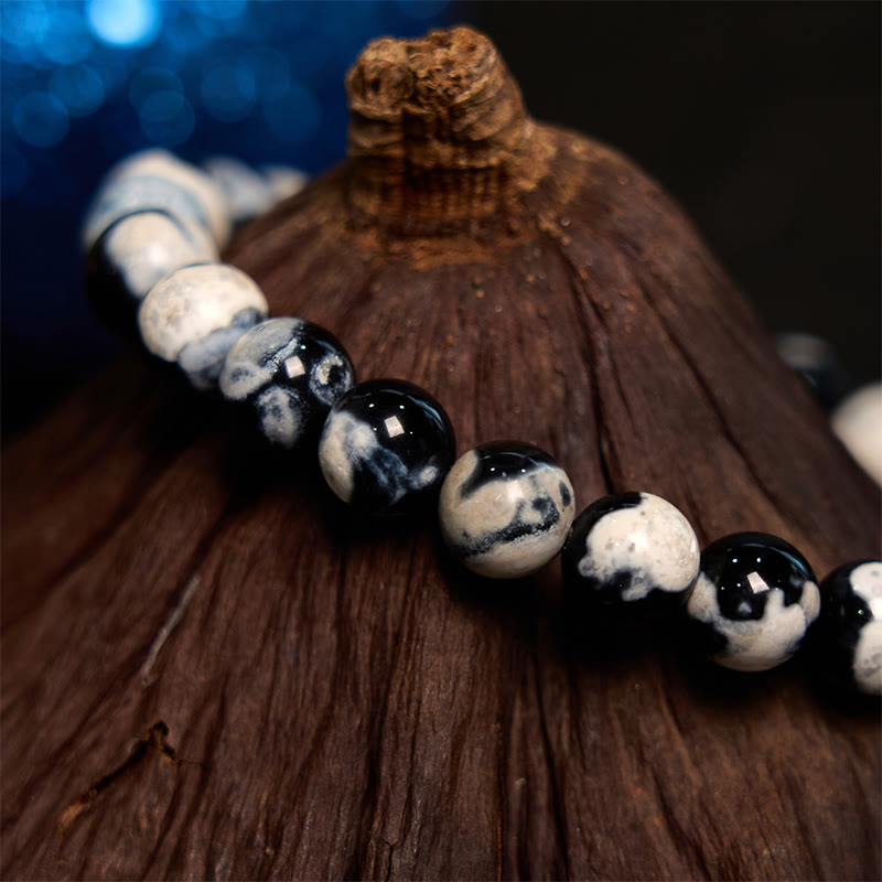 Buddha Stones "May the Stars Guide Your Dreams" Orca Agate Bracelet Includes Gift Message Card