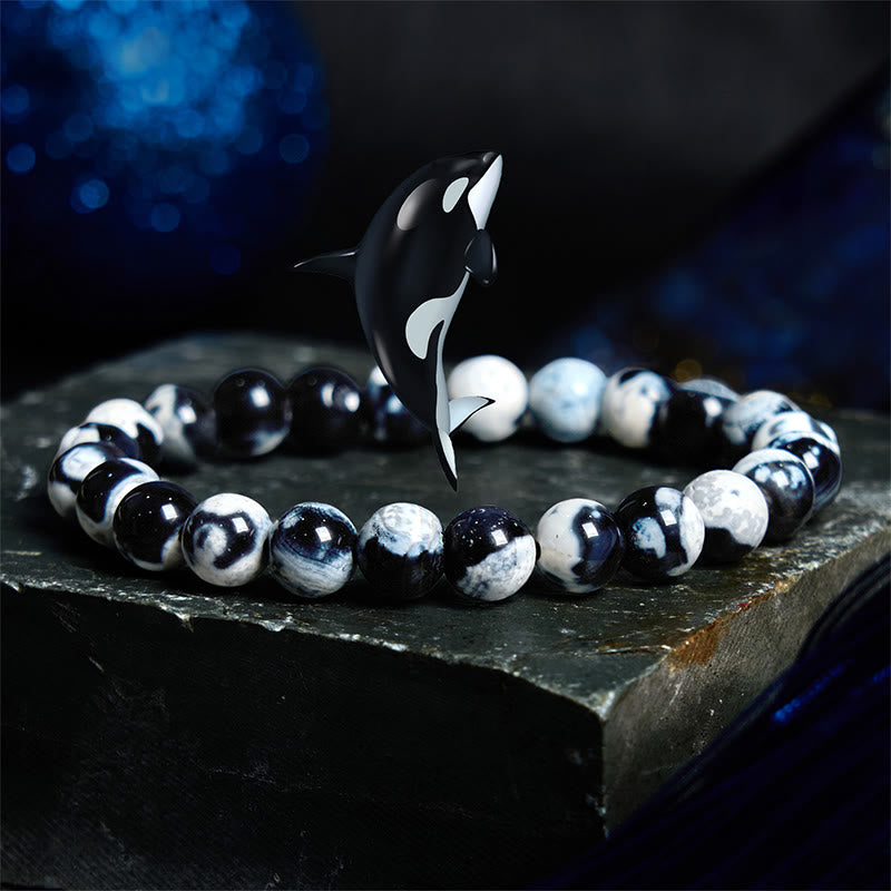 Buddha Stones "May the Stars Guide Your Dreams" Orca Agate Bracelet Includes Gift Message Card