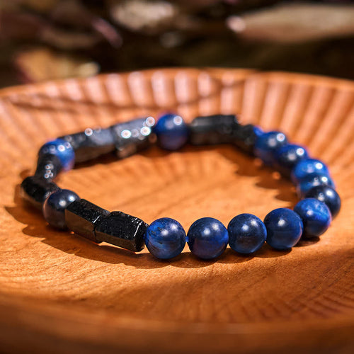 Buddha Stones "Wishing You Strength and Clarity" Blue Tiger Eye Bracelet Includes Gift Message Card