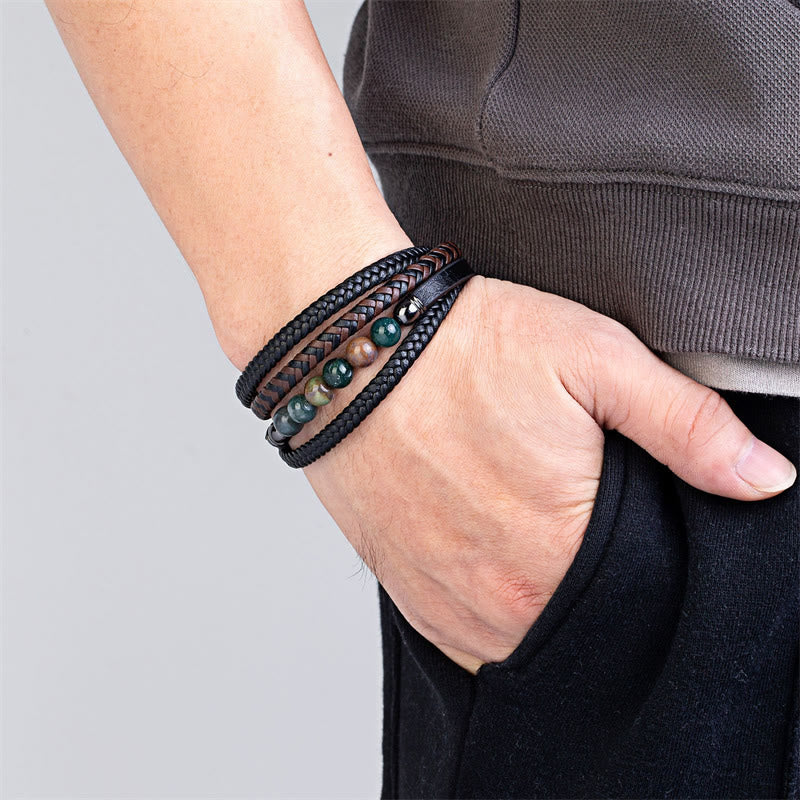Buddha Stones "Wishing You Peace and Harmony" Indian Agate Bracelet Includes Gift Message Card
