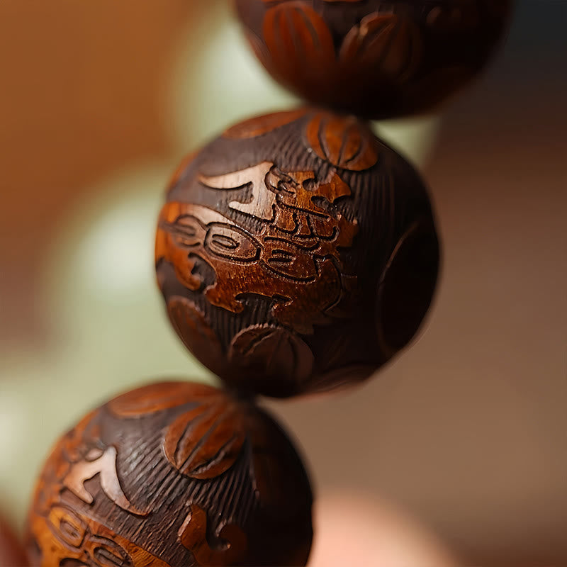 Buddha Stones "Wishing You Wealth and Protection" Sappan Wood Bracelet Includes Gift Message Card