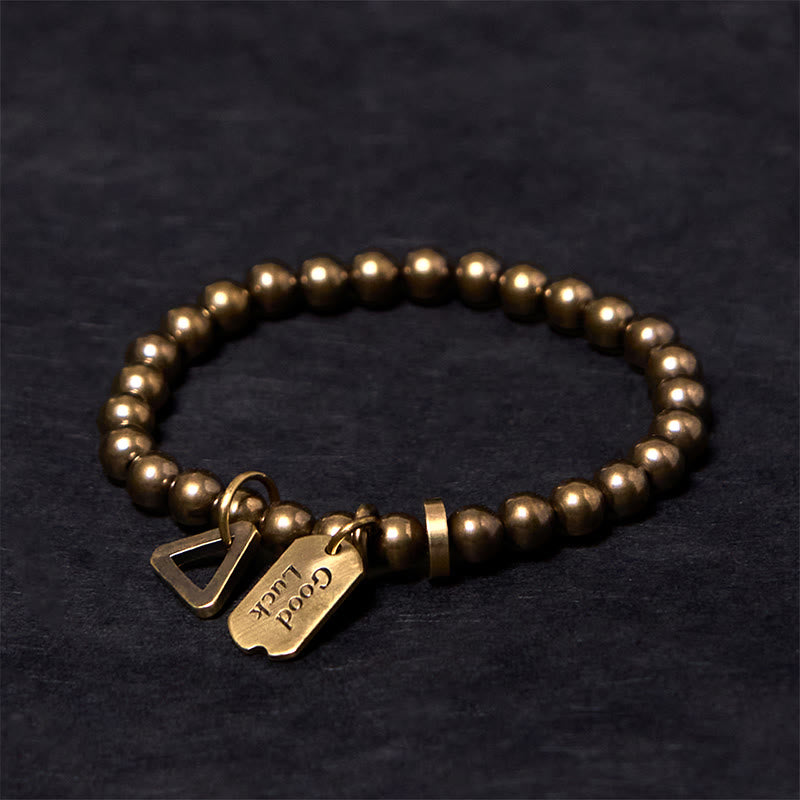Buddha Stones "Wishing You Good Luck Always" Pure Copper Brass Bracelet Includes Gift Message Card