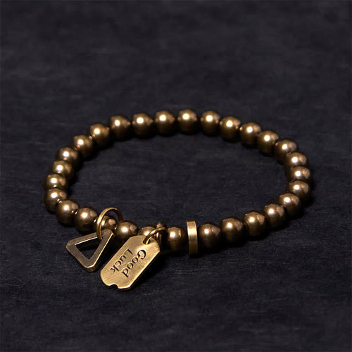 Buddha Stones "Wishing You Good Luck Always" Pure Copper Brass Bracelet Includes Gift Message Card