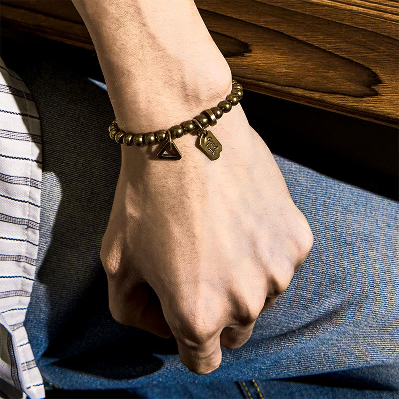 Buddha Stones "Wishing You Good Luck Always" Pure Copper Brass Bracelet Includes Gift Message Card