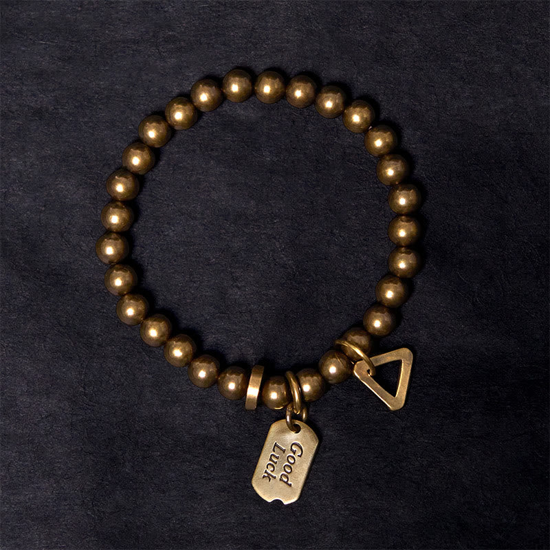 Buddha Stones "Wishing You Good Luck Always" Pure Copper Brass Bracelet Includes Gift Message Card