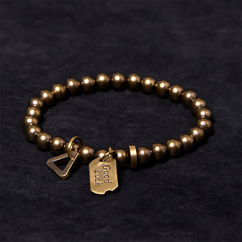 Buddha Stones "Wishing You Good Luck Always" Pure Copper Brass Bracelet Includes Gift Message Card