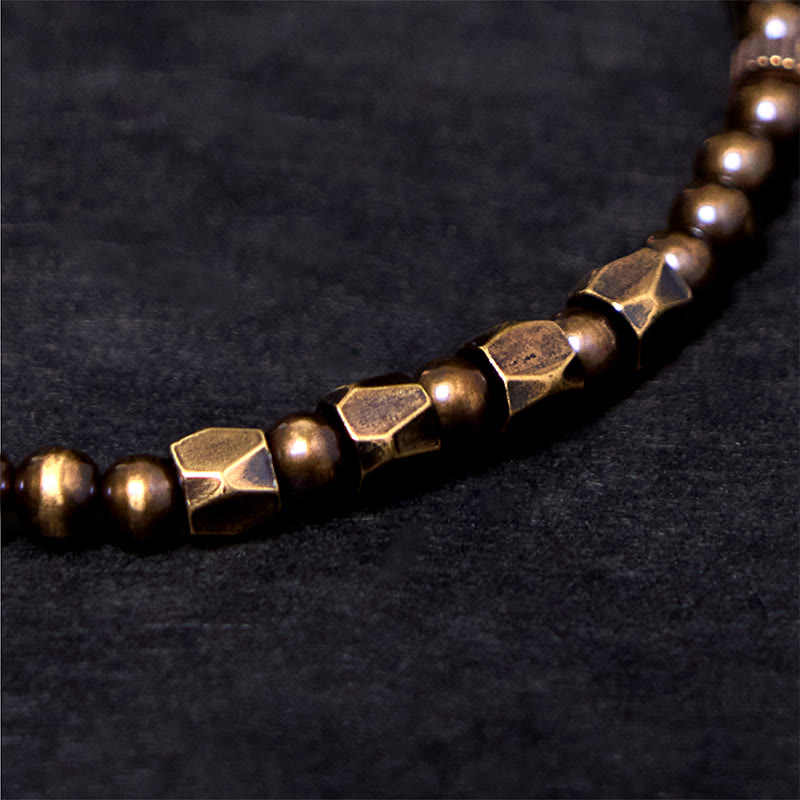 Buddha Stones "Wishing You Balance and Strength" Brass Beads Bracelet Includes Gift Message Card