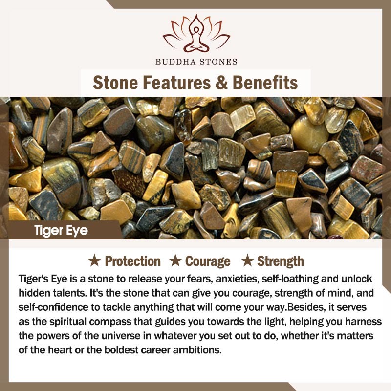 Buddha Stones "Wishing Courage and Protection" Tiger Eye Bracelet Includes Gift Message Card