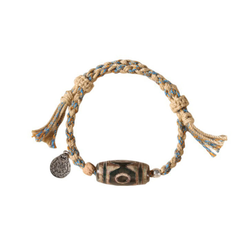 Buddha Stones "May Blessings Protect Your Journey" Dzi Bead Bracelet Includes Gift Message Card