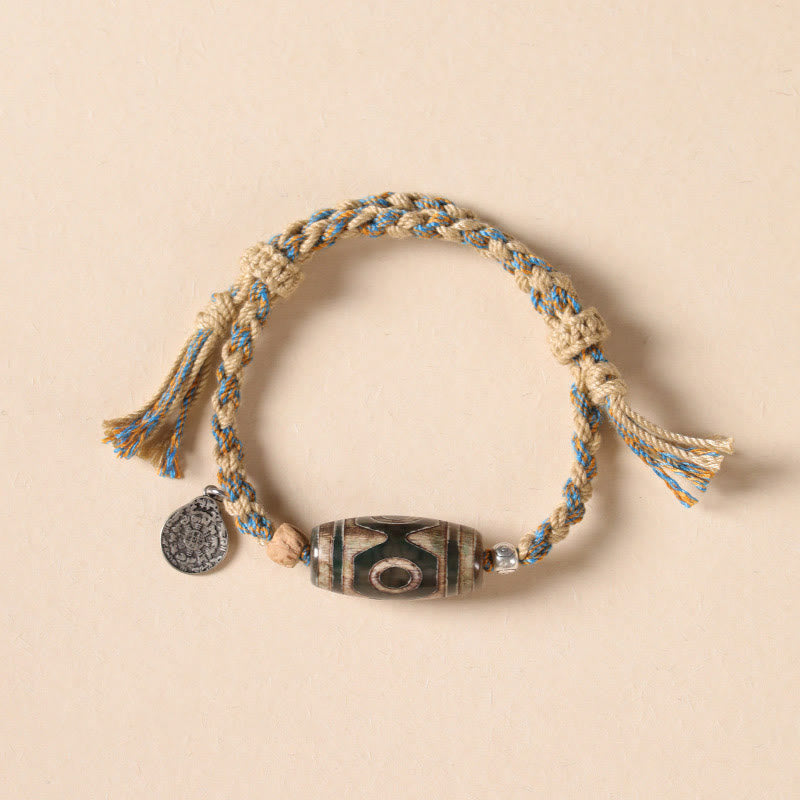 Buddha Stones "May Blessings Protect Your Journey" Dzi Bead Bracelet Includes Gift Message Card
