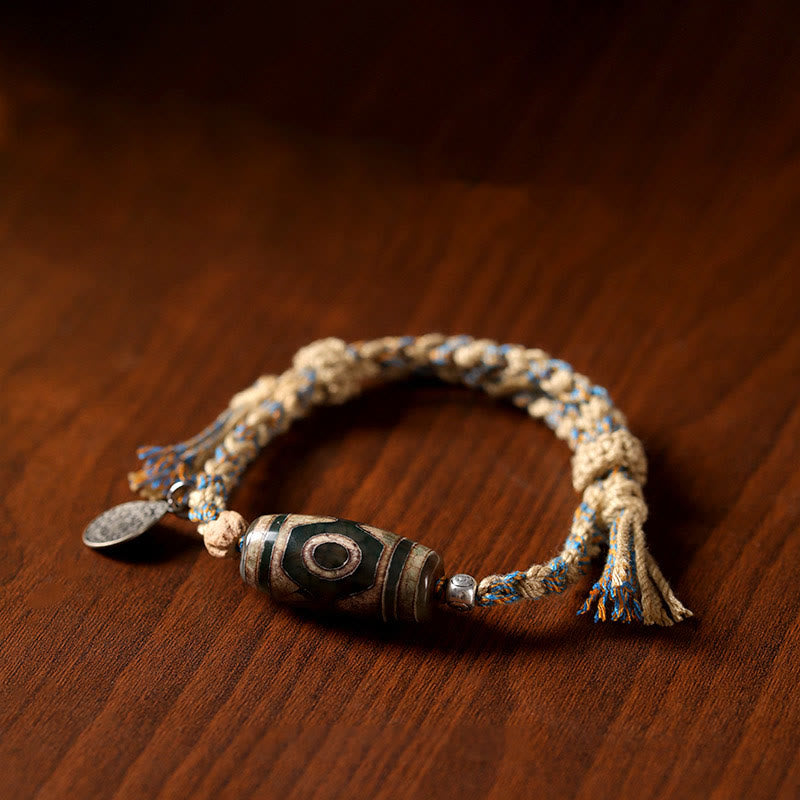 Buddha Stones "May Blessings Protect Your Journey" Dzi Bead Bracelet Includes Gift Message Card
