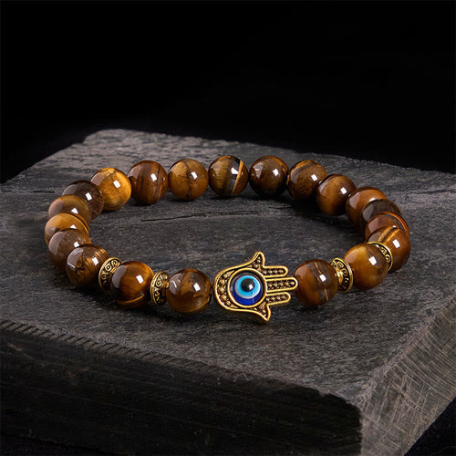 Buddha Stones "Wishing Courage and Protection" Tiger Eye Bracelet Includes Gift Message Card