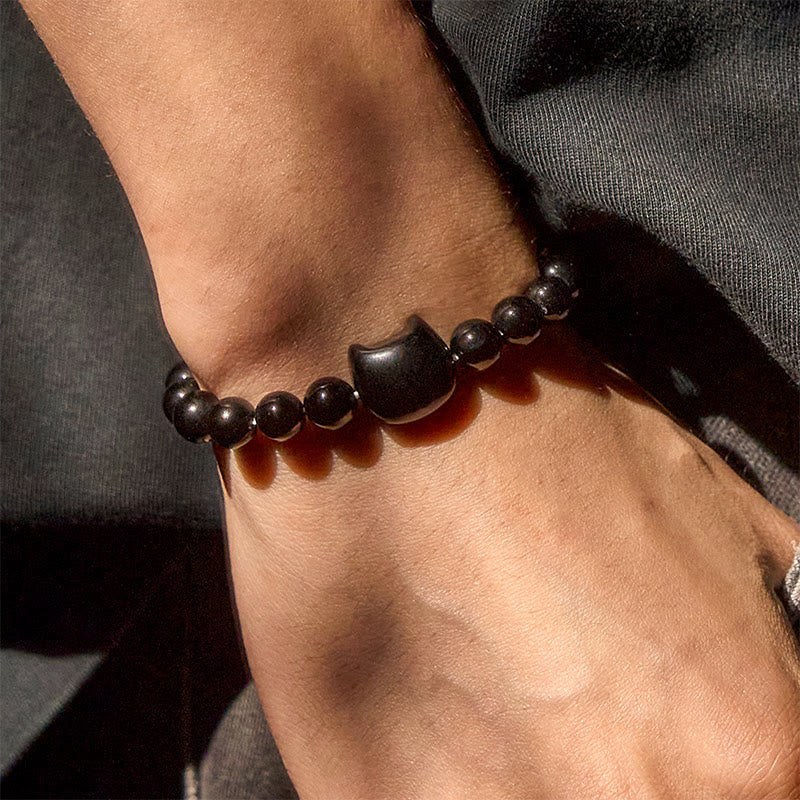 Buddha Stones "Wishing You Strength and Protection" Cat Onyx Bracelet Includes Gift Message Card