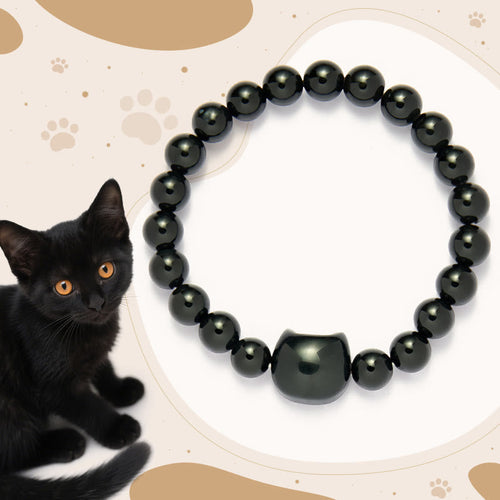 Buddha Stones "Wishing You Strength and Protection" Cat Onyx Bracelet Includes Gift Message Card